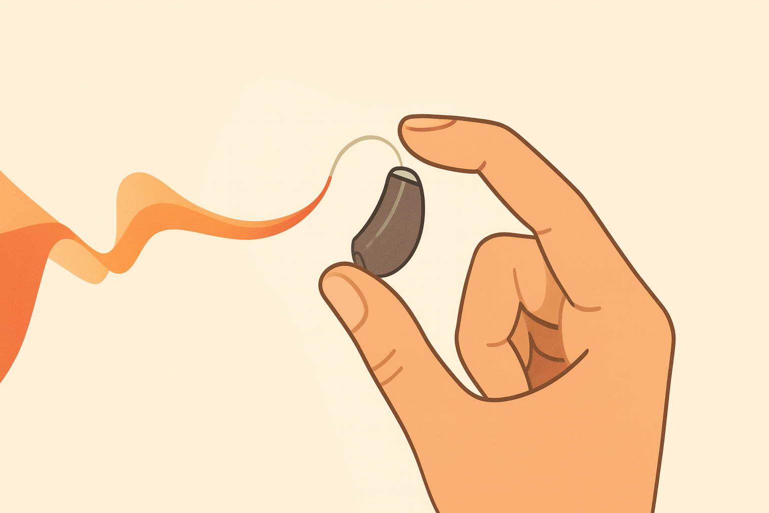 Everything You Need To Know About Hearing Aids - close-up of a hand holding a hearing aid