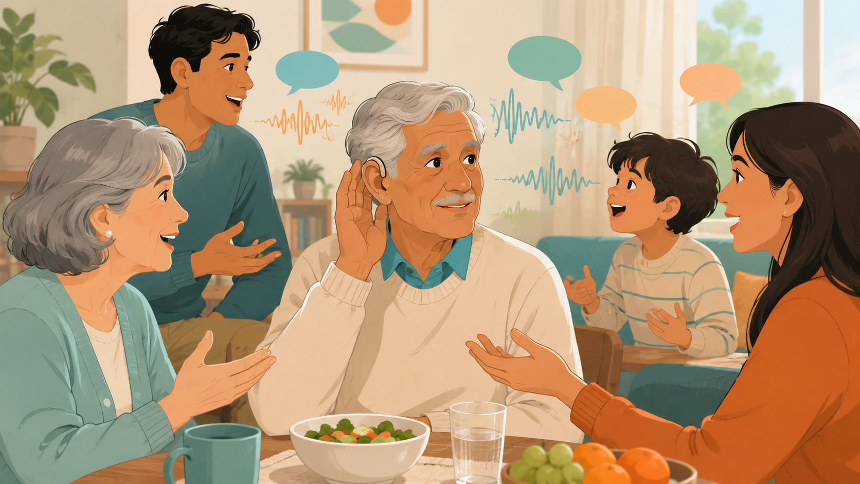 How to Use Hearing Aid Accessories to Improve Your Hearing in Noise with family communication.